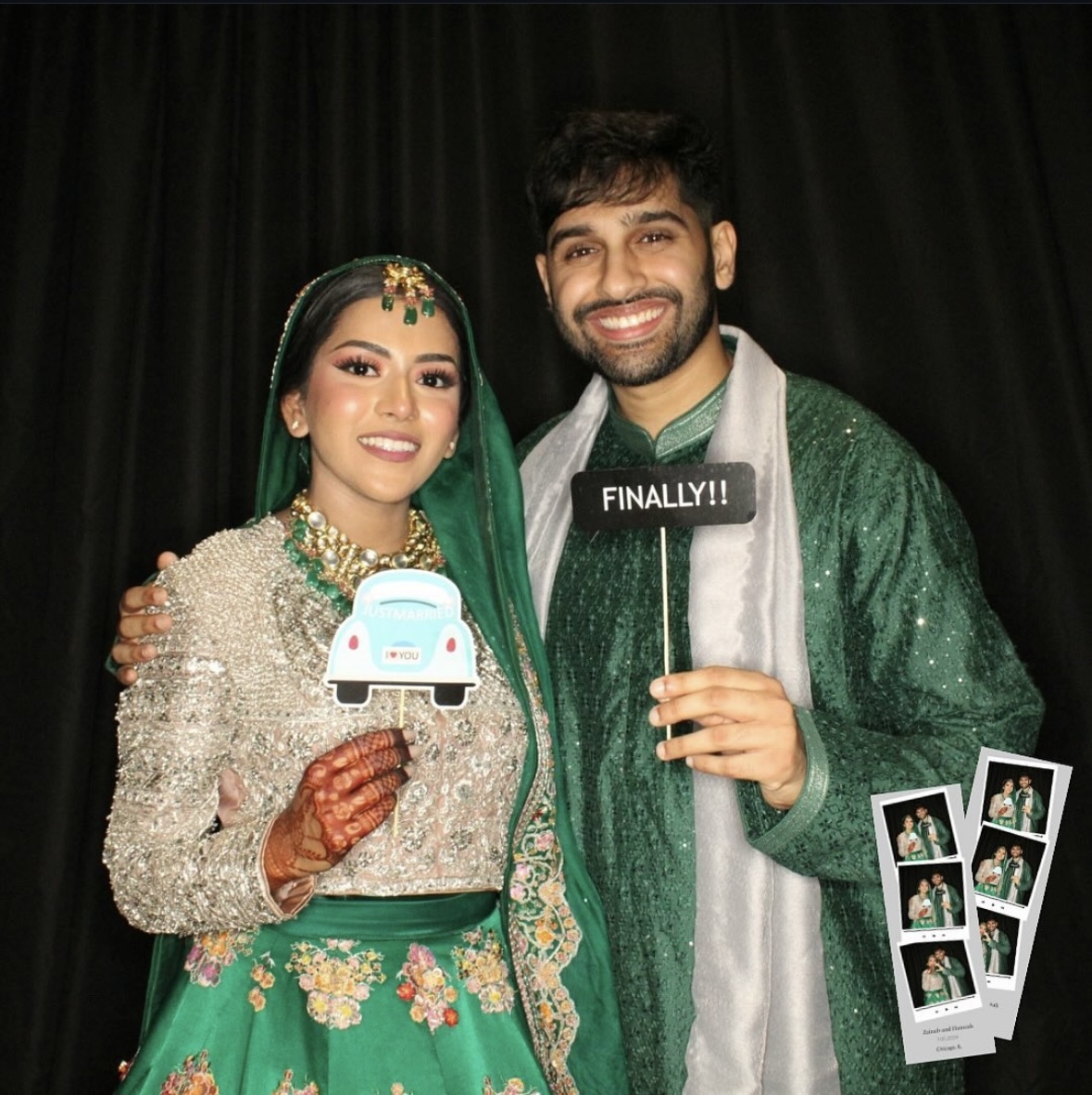 360 photo booth Chicago - Group posing and laughing at corporate event with photo booth rental